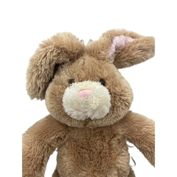 Build-A-Bear Workshop 14 inch Tall Buddy Brown Bunny Rabbit Fluffy Pink Tan - Picture 3 of 6
